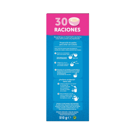 Papilla Multicereales Formato Ahorro Gerber 0% Azúcares | Nutrición Infantil
