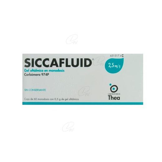 Siccafluid 25 Mgg Gel Oftalmico En Unidosis 60 Envases Unidosis De 05 G