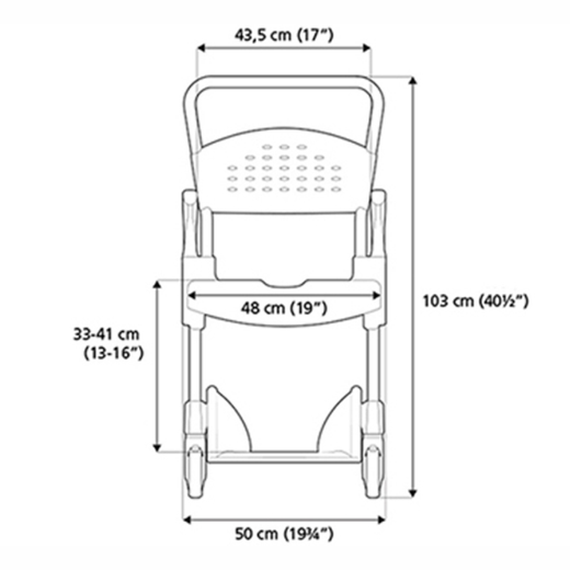 Silla de Ducha y WC Clean con ruedas y abertura delantera AD828D
