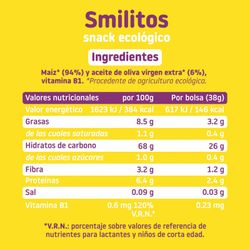 Smileat Smilitos de blat de moro ecològics 38gr