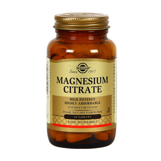 Solgar Citrato de Magnesio 60 comp | Alta Absorción y Energía
