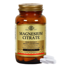 Solgar Citrato de Magnesio 60 comp | Alta Absorción y Energía