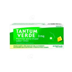 Tantum Verde 3 Mg Pastillas Para Chupar Sabor Limon 20 Pastillas