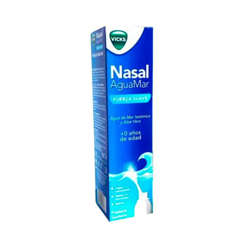 Vicks Nasal Agua de Mar Fuerza Suave 120 ml – Spray Nasal