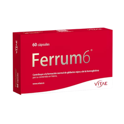 Vitae Ferrum6 60 cápsulas – 6 sales de hierro + ácido fólico + espirulina
