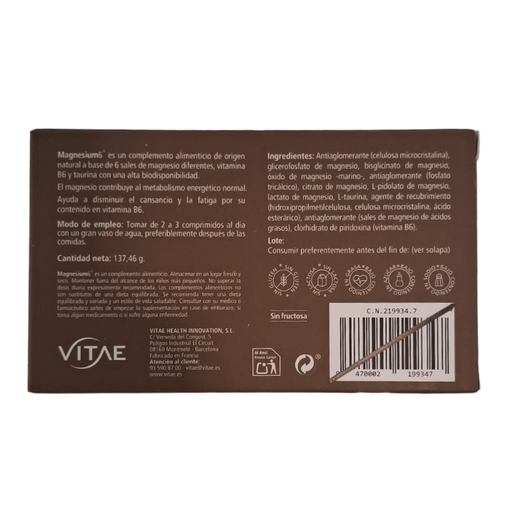 Vitae Magnesium 6 Duple 2x60 comprimits