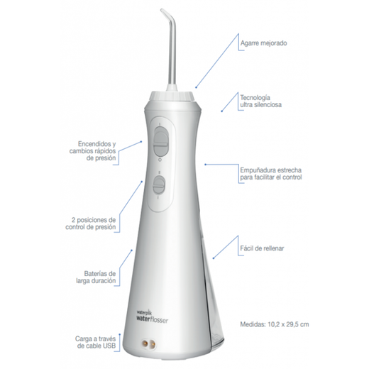 Waterpik WP-490 Sense fil – Irrigador Portàtil 210ml amb 4 Broquets