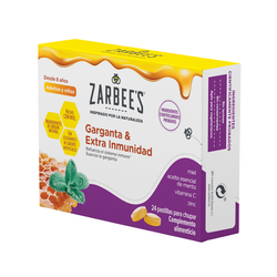 Zarbee’s pastillas Garganta & Inmunidad 24ud con Miel – Alivio de la Garganta